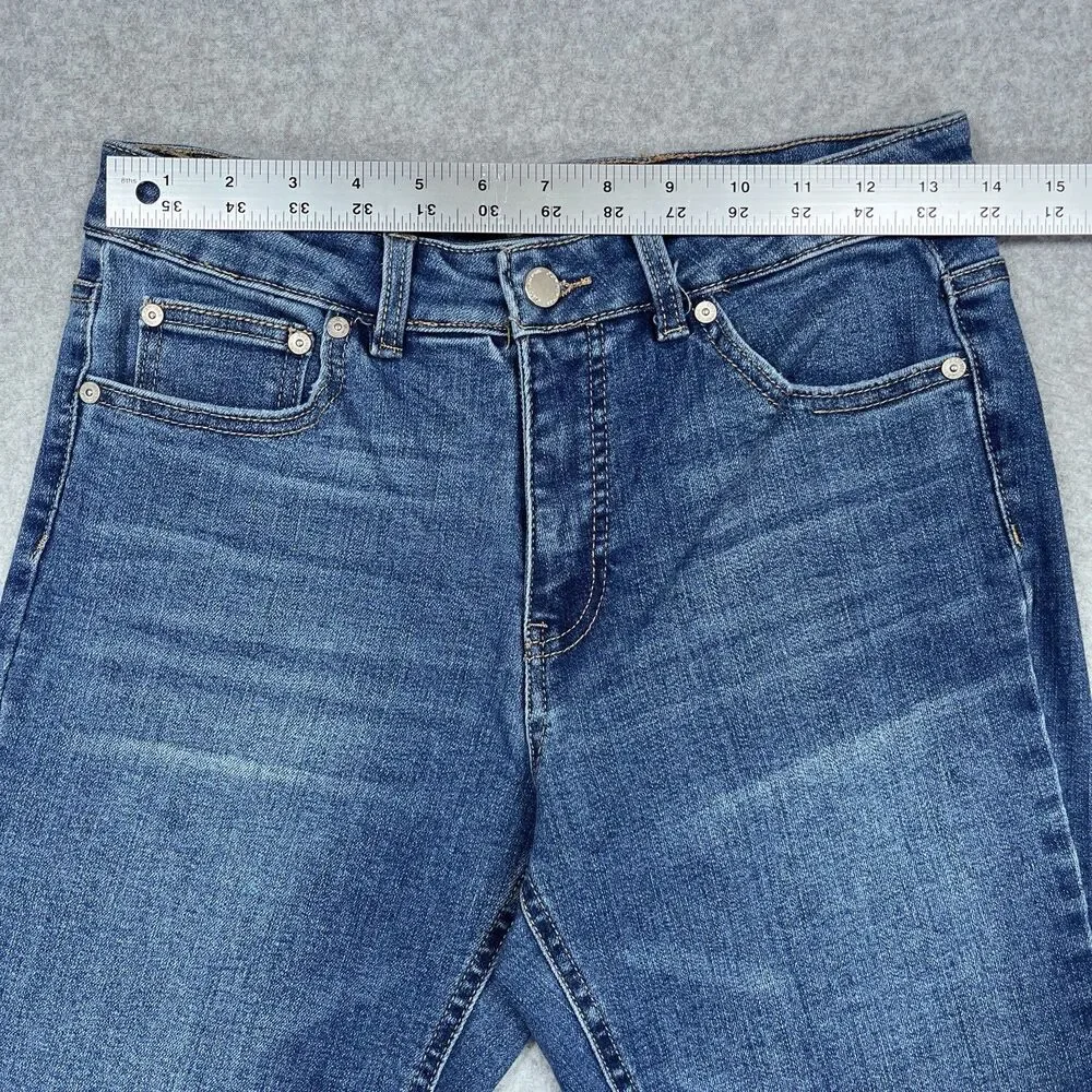 Oat New York Jeans Womens 4 / 27 x 27 Blue Slim Straight Mid Rise Ankle Denim